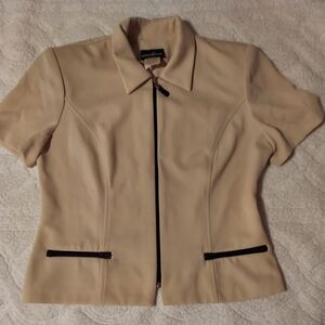 Positive Attitude Beige Jacket with Black Trim